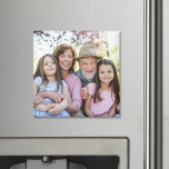 Family Memories Personalised Grandparent Photo Magnet<br><div class="desc">Create a special keepsake with this custom square photo magnet, designed to showcase one favourite photo in a sleek, modern format. Perfect for highlighting a cherished moment—whether it’s the grandkids, a family portrait, a pet, or a special memory. This single-photo magnet allows for personalised touches, making it an ideal gift...</div>