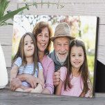 Family Memories Personalised Grandparent Photo Plaque<br><div class="desc">Create a special keepsake with this custom photo display with easel, designed to showcase one favourite photo in a sleek, modern display. Perfect for highlighting a cherished moment—whether it’s the grandkids, a family portrait, a pet, or a special memory. This single-photo block allows for personalised touches, making it an ideal...</div>