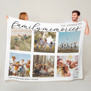 Family Memories Personalised Photo Collage Fleece Blanket