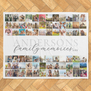 Family Memories Personalized 72 Photo Collage Fleece Blanket
