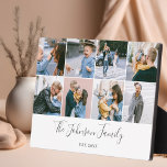 Family Memories Script Photo Collage Plaque<br><div class="desc">Simple and elegant photo collage.</div>