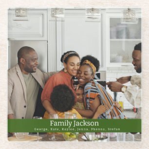 Family Memories Template Design, Personalise Photo Glass Coaster