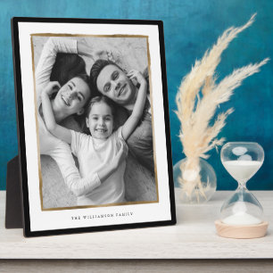 Family Memory, Elegant Black & Gold Frame Photo