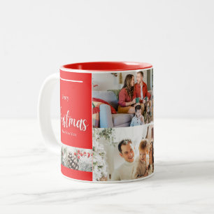 family Merry Christmas and Happy New Year Two-Tone Coffee Mug