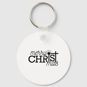 Family Merry Christmas Christian Cross Pyjamas Xma Key Ring