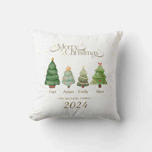 Family Merry Christmas Gift, Personalised Family Cushion