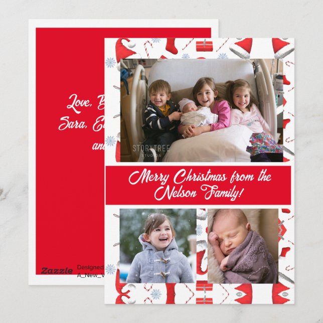 Family Merry Christmas Holiday Card (Front/Back)