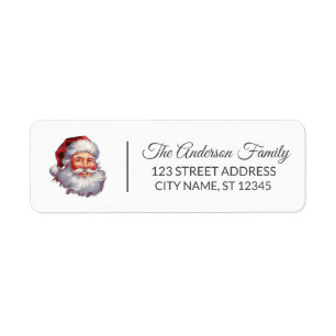 Family Merry Christmas Santa Claus Personalised Return Address Label