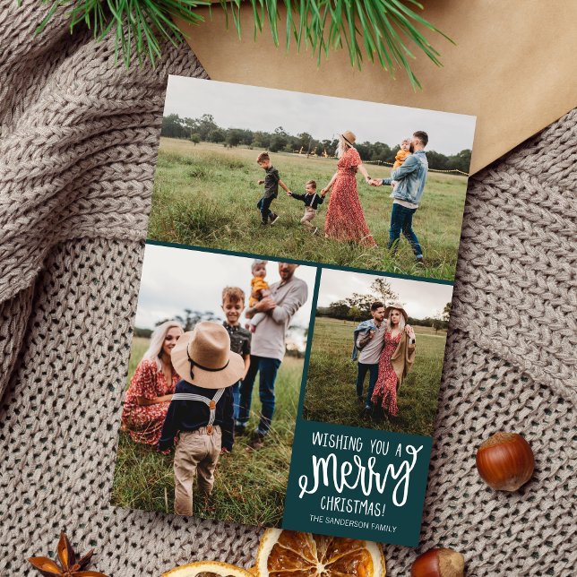 Family Merry Holiday Christmas Photo Card (Creator Uploaded)
