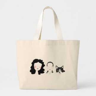 Family - minimal character design large tote bag