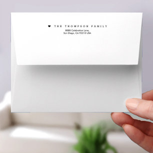 Family minimal Typewriter typography Modern heart Envelope