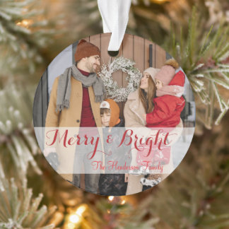 Family Minimalist Christmas Photo Ornament