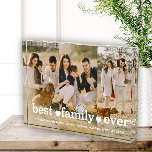 Family Modern Simple Script Photo Collage Block