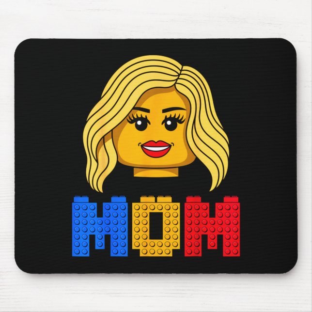 Family mom master builder building bricks blocks mouse pad (Front)