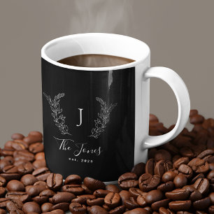 Family monogram and name personalised elegant Two-Tone coffee mug
