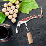 Family Monogram Christmas Plaid Corkscrew<br><div class="desc">Your initial and last name personalise this corkscrew with a red,  green and white Christmas plaid pattern. Perfect for your home decor or give as a gift. MATCHING items in our store.</div>