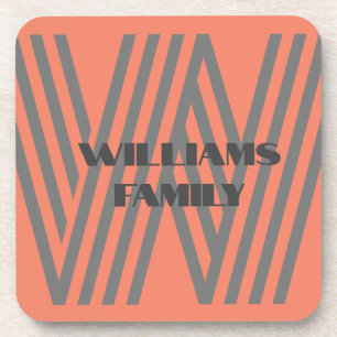 FAMILY MONOGRAM Hard plastic coaster GIFT