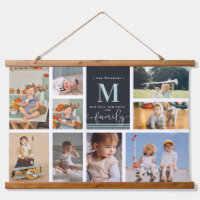 Family Monogram | Modern Colour Block Photo Collag