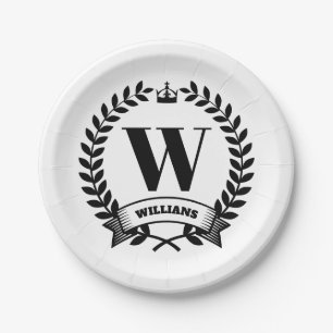 Family Monogram Paper Plate