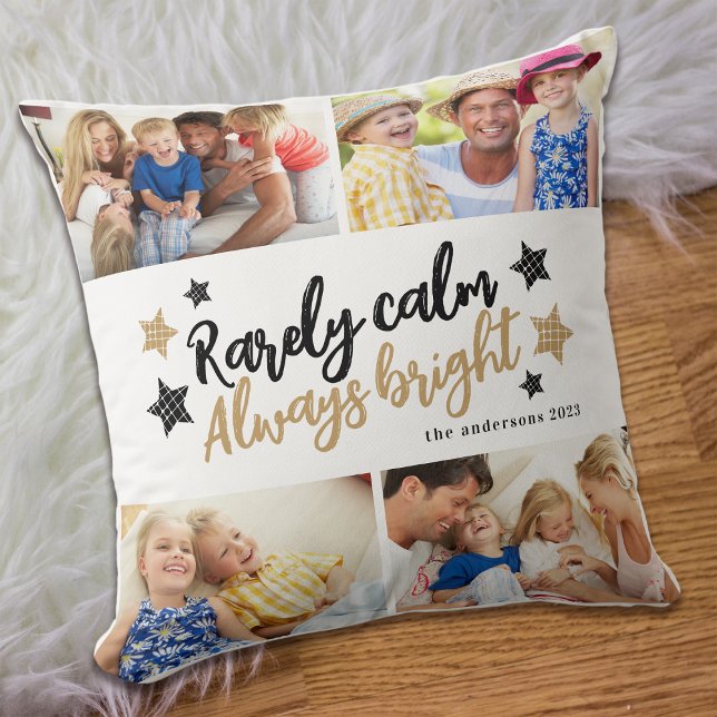 Family Multi Photo Collage Calm Bright Cushion (Creator Uploaded)