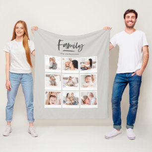 family multi photo photograph print fleece blanket