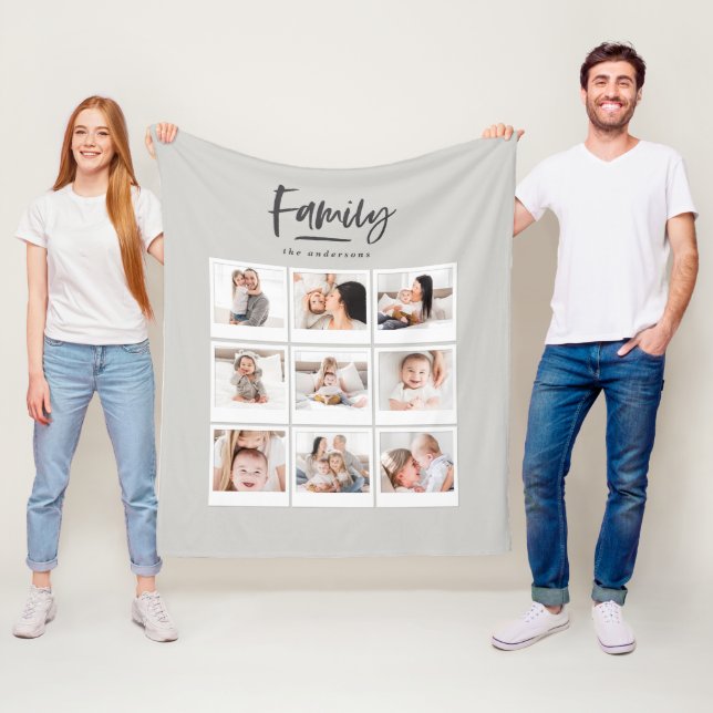 family multi photo photograph print fleece blanket (In Situ)