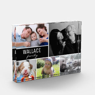 Family Multiple Photo Collage Christmas Gift Block