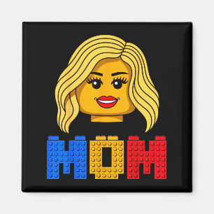 Family mum master builder building bricks blocks magnet