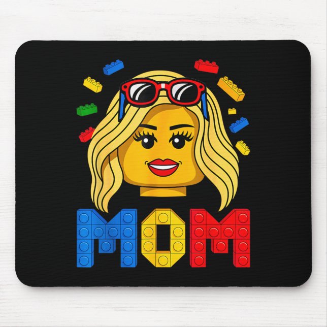 Family Mum Master Builder Building Bricks Blocks Mouse Pad (Front)