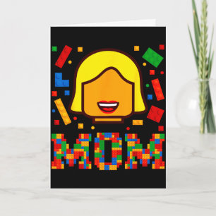Family mum master builder building bricks blocksFa Card