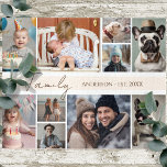 Family Name 10 Multiple Photo  Jigsaw Puzzle<br><div class="desc">Such a fun way to show off some family photos! This puzzle offers a 10 photo collage option. Trendy script font with the saying "Family". Easy to use template. Just upload 10 of your favourite photos.</div>