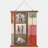 Family Name 3 Photo Collage Rustic Abstract