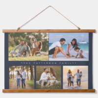 Family Name 5 Photo Collage Simple Modern