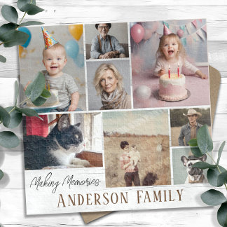 Family Name 8 Photo Collage Jigsaw Puzzle