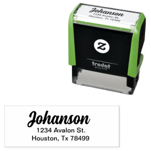 Family Name Accentuated Return Address  Self-inking Stamp