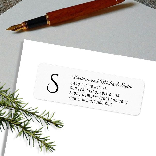 Family Name & Address Monogram Return Address Label (Creator Uploaded)
