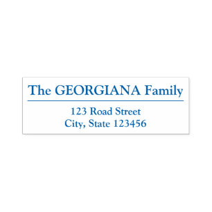 Family Name + Address + Separator Line Self-inking Stamp
