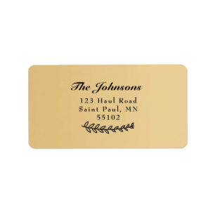 Family Name Botanical Leaves Label