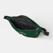 Family Name Cabin Forest Green with Pines Bum Bags (Open)