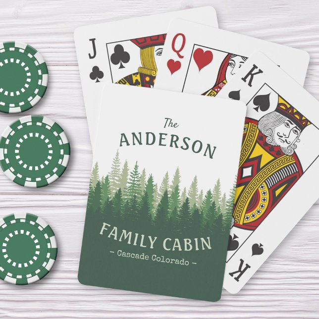 Family Name Cabin Location Pine Tree Forest Playing Cards (Creator Uploaded)