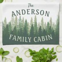 Family Name Cabin Pine Tree Forest