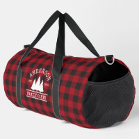 Family Name Cabin Red Buffalo Plaid