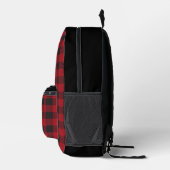 Family Name Cabin Red Buffalo Plaid Printed Backpack (Right)