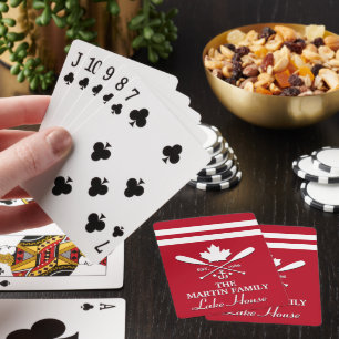 Family Name Canadian Maple Leaf Custom Playing Cards