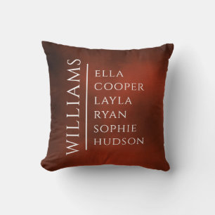 FAMILY NAME CHILDREN NAMES Kids Burnt Orange Cushion
