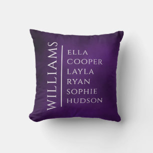 FAMILY NAME CHILDREN NAMES Kids Purple Cushion