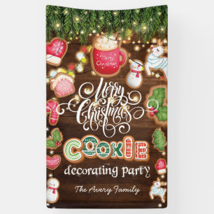 Family Name Christmas Cookie Decorating Party Banner