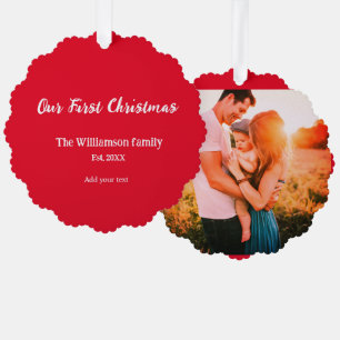 family name christmas holiday thanksgiving year ad tree decoration card