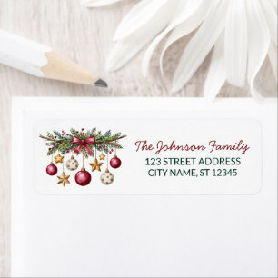 Family Name Christmas Ornaments Return Address Label