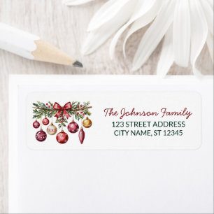 Family Name Christmas Ornaments Return Address Label